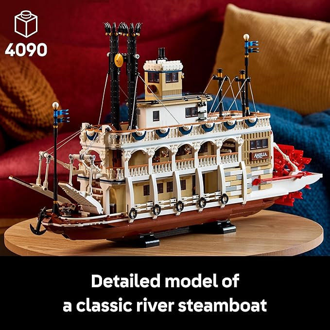 LEGO Ideas River Steamboat Building Set - Room Decor for Men and Women - Boat Model Building Kit for Adults, Ages 18+ - Arts & Crafts Display for Bedroom or Office - Gift Idea for Birthdays - 21356