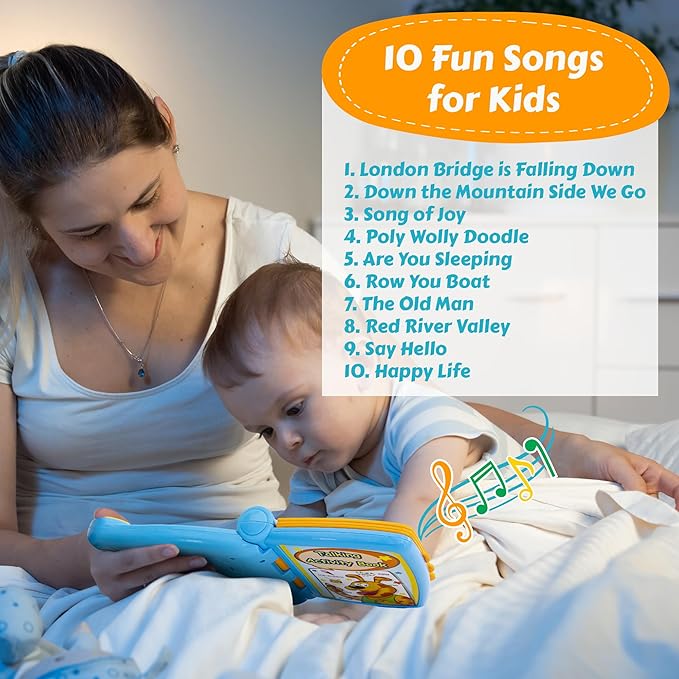 Talking Activity Book for 2 Years Old & Up - Sound Book with 5 Learning Activities Including Letters, Numbers, Quiz Game & Memory Match - Interactive Books for Babies with Fun Sound and Melodies