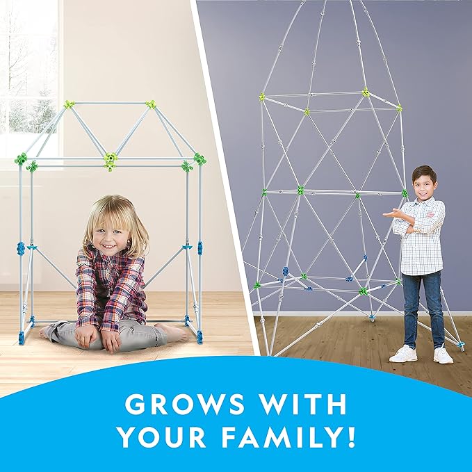 National Geographic Indoor Fort Building Kit - 225 Pieces for Creative Play, STEM Building Toys for Kids Ages 6-12, Blanket Fort (Amazon Exclusive)