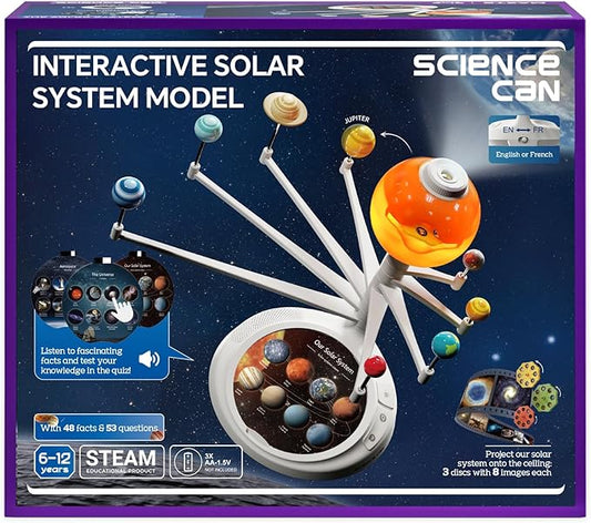 Science Can Solar System for Kids, Interactive Talking Solar System Model, STEM Planetarium Projector with 8 Planets, Space Toys Gift for Age 6-12 Boys & Girls, Classroom & Home Astronomy Learning
