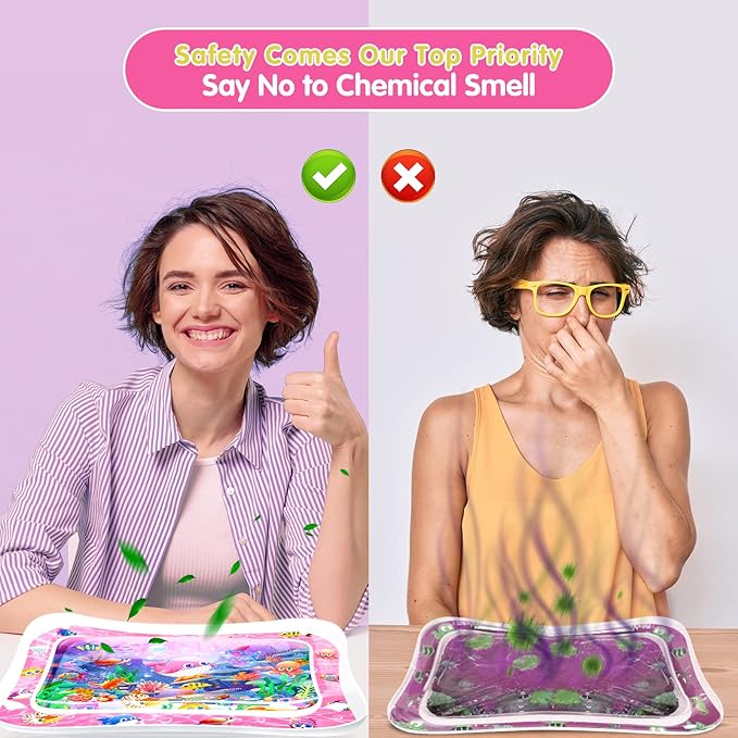 Infinno Tummy Time Mat Premium Baby Water Play Mat for Infants and Toddlers Baby Toys for 3 to 24 Months, Strengthen Your Baby's Muscles, Pink Theme Toys