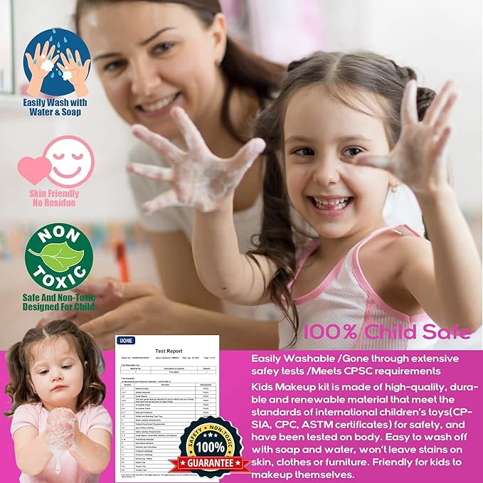 Kids Makeup Kit for Girl - 59 PCS Real and Safe Make up for Kids Girls, Washable Little Girls Makeup, Princess Toy Makeup Kit for Children, Girls Toys Age 4-12, Birthday Christmas Gifts for Girls