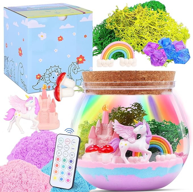 Unicorn Gifts for Girls 4-12 Years Old, Unicorn Crafts Kit for Kids, Light Up Decoration with Remote Control - Arts and Crafts for Kids, Birthday Gifts Toys for Girls Age 4 5 6 7 8 9 10 11 12