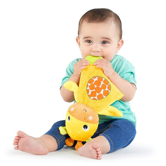 Bright Starts Snuggle & Teethe BPA-Free Crinkle Teething Plush Baby Toy - Giraffe