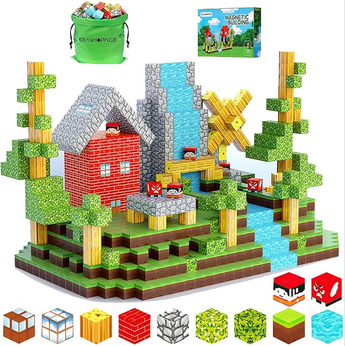 Magnetic Building Blocks STEM Toys for Kids Ages 3-12 – 120 PCS Educational Construction Set with Storage Bag, Safe & Durable Learning Toys for Toddlers Children Boys Girls