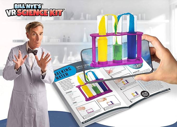 Abacus Brands Bill Nye's VR Science Kit - Virtual Reality Kids Science Kit, Book and Interactive STEM Learning Activity Set (Full Version - Includes Goggles) - for Ages 8 and Up