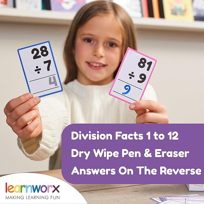Division Flash Cards 3rd Grade 4th 5th and 6th – 169 Math Flashcards – All Facts 1-12 - Learn Division for Kids - for Ages 6, 7, 8, 9 and 10