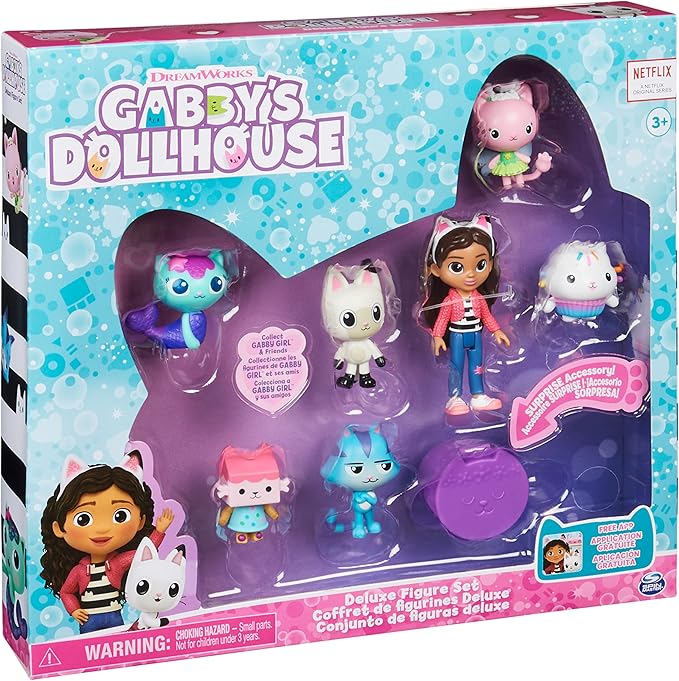 Gabby’s Dollhouse, Deluxe Figure Gift Set with 7 Toy Figures and Surprise Accessory, Kids Toys for Ages 3 and up