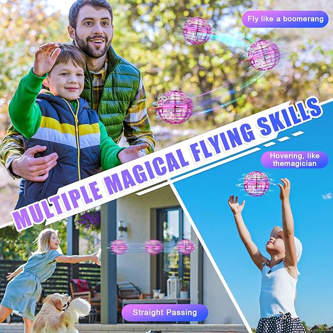 Flying orb Ball 2025 Upgrade Hover Boomerang Ball 6 Lighting Effects Cool Toys for Kids Teen Adults Indoor Outdoor Flying Toy