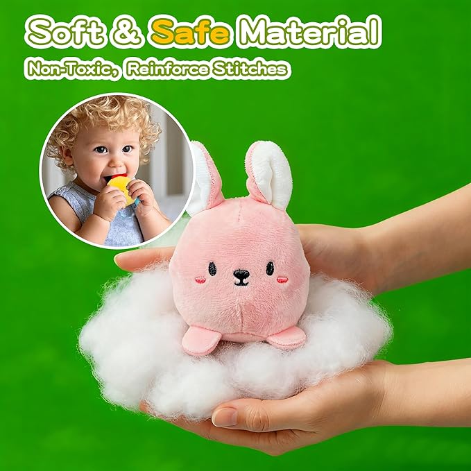 brenzo Baby Toys 6-12 Months, Montessori Sensory Playset Babies 0-3, Open The Barn Door to Fun, Tummy Time Companion w/ 6 Farm Animals , Rattle, Crinkle, Squeaker & Mirror, Ideal Newborn Toddler Gift