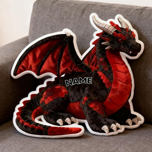 Custom Dragon Shaped Pillow Cute Personalized Name Plush Doll, Double-Sided Construction Engineering Vehicle Pillow for Kids, Birthday Gifts for Boys and Girls Sofa Decorative Pillows 8-32in