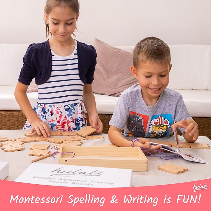 Montessori Letter Tracing Alphabet Learning Toy - Learn to Write Spelling & Tracing Letters Game Kids Ages 3-5 Sand Tray - Toddler Fine Motor Skills Toy 5 Year Old Home Schooling Material Pre-K