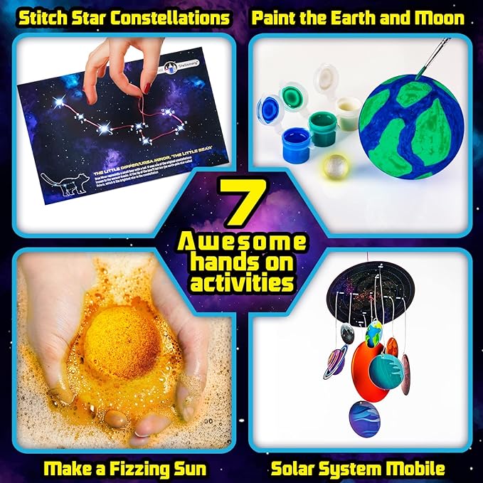 Original Stationery Space Science Kit - Solar System Kit with a Rocket - Outer Space Christmas Science Gift & Kids Gifts - Moon Spinner and a Solar System - Ages 6-14