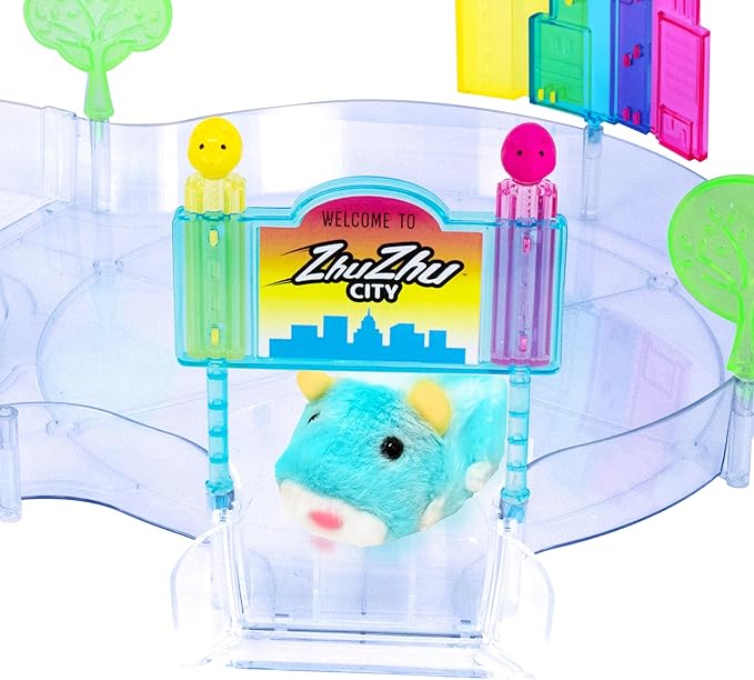 zhuzhu City Downtown Starter Playset with Electronic Hamsters Pipsqueak and Sophie - Perfect for Boys & Girls! Interactive Hamsters and Downtown Starter Playset - 40+ Unique Sounds & Actions - 4+