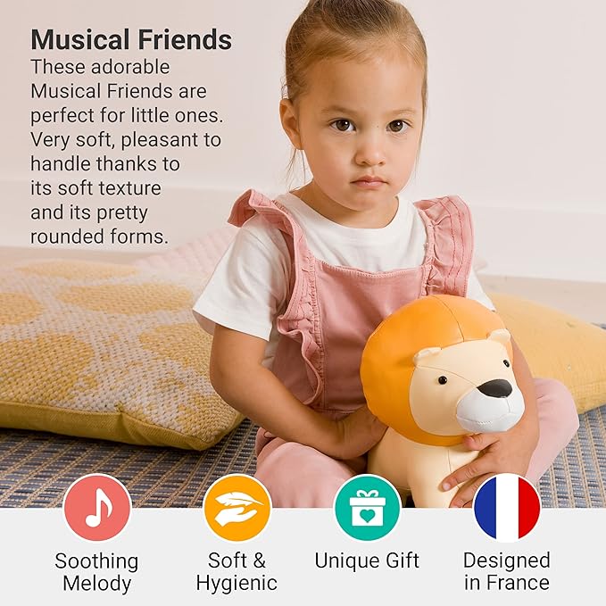 Little Big Friends Musical Baby Toy – Soft Plush Pull-String Cord Classical Toy for Baby & Toddlers | Soothing Stuffed Cuddly Animal Gift | Jackson The Lion
