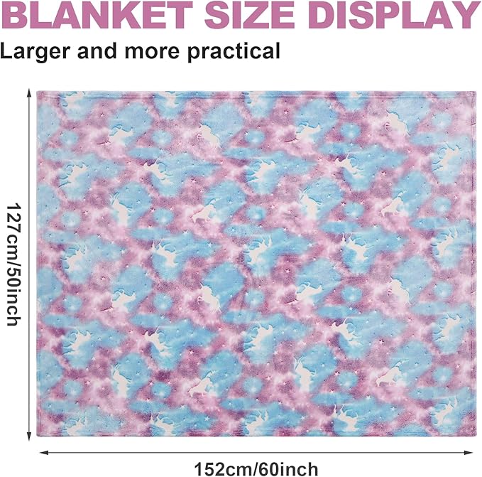 SALIMAH Glow in The Dark Blanket Unicorns Gifts for Girls, Toys for Girls Age 2 3 4 5 6 7 8 9 10 Year Old, Soft Kids Blankets Gifts for Grandkids Teens for Christmas Birthday, 50"x60"