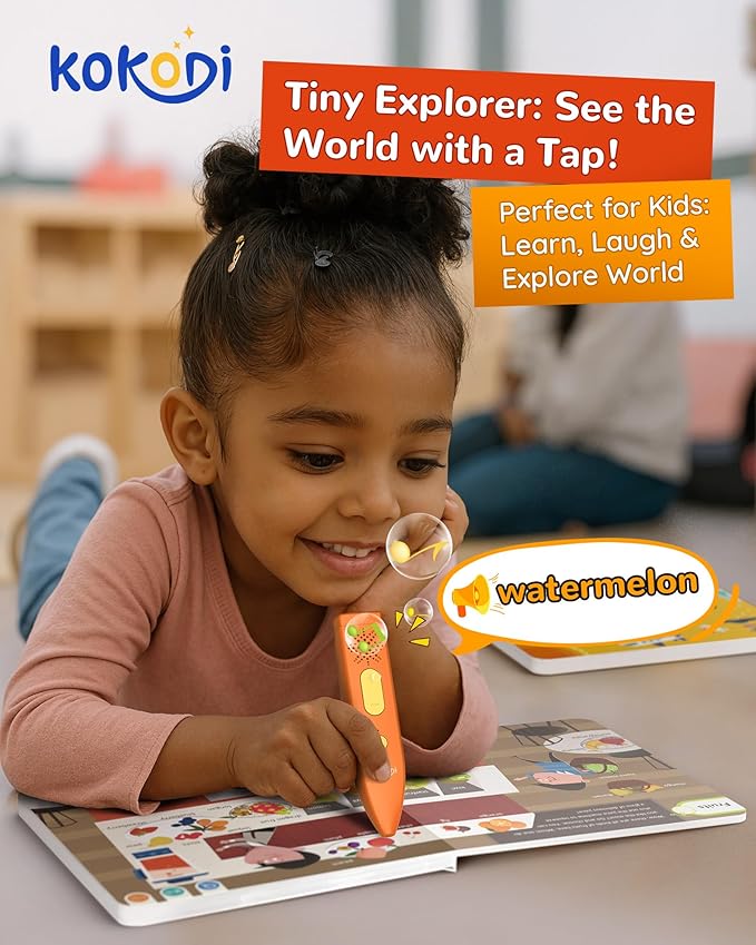 KOKODI Talking Pen Books Sets, Interactive Audio Sound Books Kids Learning Electronic Toys for Toddlers Kids, Autism Sensory Games, Early Educational Gifts Birthday Gifts for Boys Girls Age 2 3 4 5