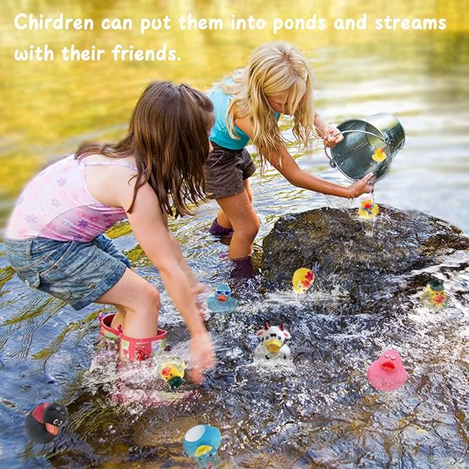 XY-WQ 200 Pack Rubber Duck for Jeeps Ducking - 2.3 Inch Bulk Floater Duck for Kids - Baby Bath Toy Assortment - Party Favors, Birthdays, Bath Time, and More (50 Varieties)