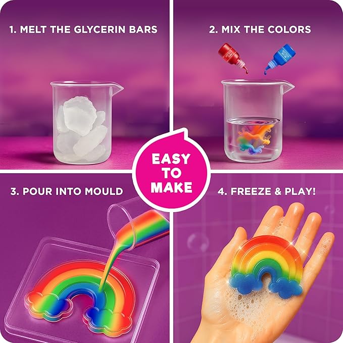 Doctor Jupiter Princess Super Soaps - Soap Making Kit for Kids Ages 4+ | Science Kit for Kids 4-5-6–7-8-12 Year Olds | Birthday Gift Ideas for Girls, Unicorn Toys, Summer Activities