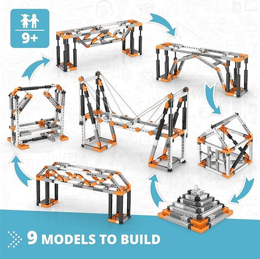 Engino- STEM Toys, Structures, Buildings & Bridges, Building Toys for Kids 9+, STEM Projects, Creative Engineering Kit, Gifts for Boys & Girls (9 Model Options)