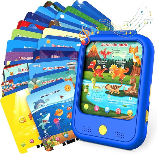 Kids Learning Tablet Educational Learning Pad for Toddlers 2-5 to Learn Alphabets, Numbers, Foods, Time, Music, Talking Cards for Toddlers，Learning Educational Toy Kids Gifts