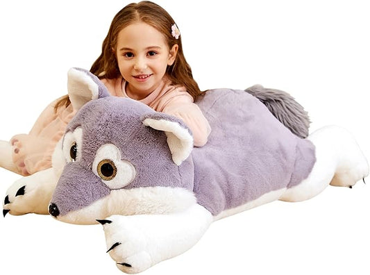IKASA Giant Wolf Stuffed Animal Plush Toy, 30" Large Jumbo Plushie Toys for Kids Girls Boys