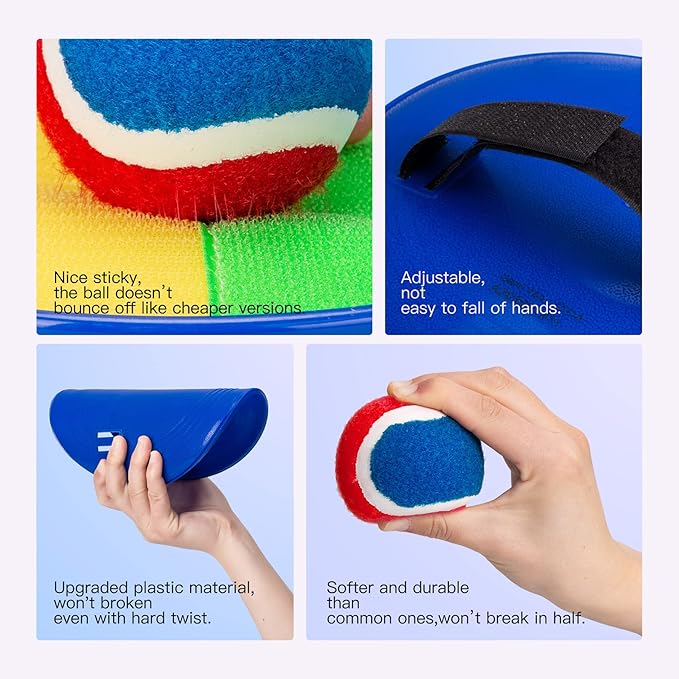 EVERICH Upgraded Toss and Catch Ball Game Set, Outdoor Games for Kids Toys, Christmas Stocking Stuffers for Family Games, Beach Pool Yard Outside Toys Gifts for Boys Girls 3 4 5 6 7 8-12 Years Old