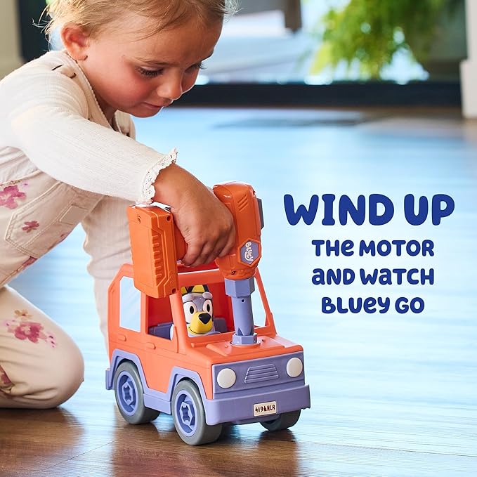 BUILD-A-BUDDY Bluey Car - Buildable Motorized Vehicle for Take Apart Play - Includes Bluey Figure and Toy Drill - Kids Gifts and Stocking Stuffers - Ages 3 Years and Up