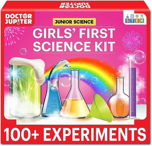 Doctor Jupiter Girls' First Science Kit for Kids Ages 4-5-6-7-8 | Christmas, Birthday Gift Ideas for 4+ Year Old Girls | STEM Toy Kit with 100+ Experiments | Learning & Educational Projects