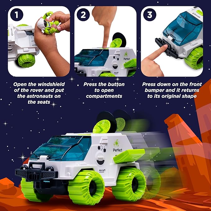 [Upgraded Set] Space Toys for Kids 3 4 5 6 7 8, Space Shuttle with Rocket Ship Toys - 4 Astronauts, Station, & Rover, Spaceship Toy, Rocketship Solar System Playset