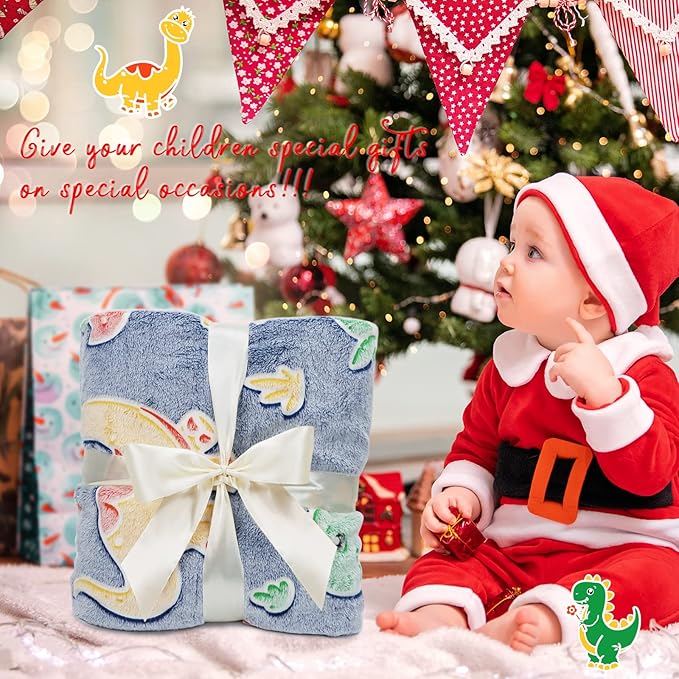 Dinosaur Gifts Toys for Boys Girls - Glow in The Dark Dino Blanket Birthday Presents for Kids Toddlers Adults - Dinosaur Fleece Throw Blankets for Bedroom Decor 50"x60"