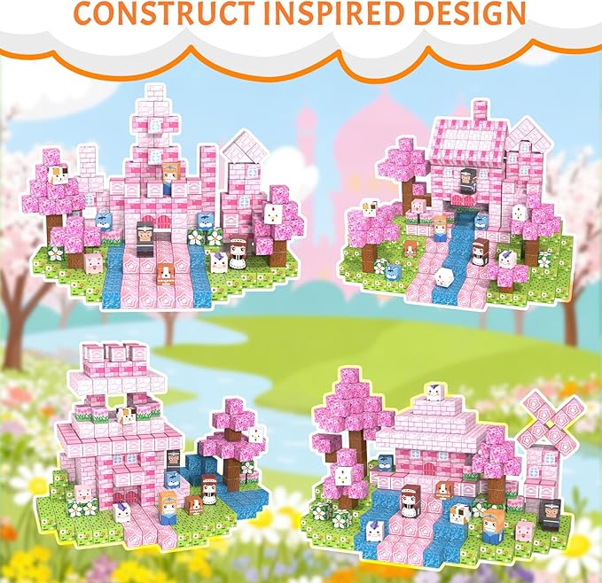 Vdealen 300 PCS Magnetic Blocks-Magnetic Building Blocks, Stacking Magnetic Cubes Toy for Kids, STEM Montessori Sensory Toys for Boys and Girls Age 3 4 5 6 7 8 9 10 11 12 Christmas Birthday Gift