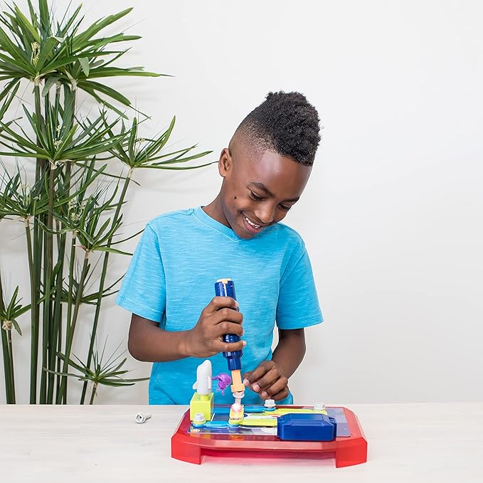 Educational Insights Design & Drill Space Circuits, Beginning Circuit Building Science Kit, STEM Toy, 52 Assorted Pieces with Kid-Friendly Power Drill & 20 Challenges for Kids Boys & Girls, Ages 5+