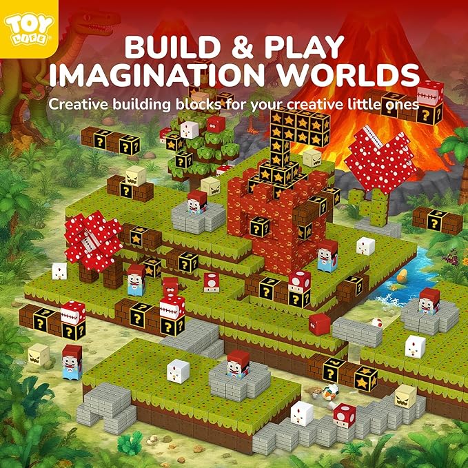 TOY Life Magnetic Blocks, Mine Magnet Block Set Build Frozen Princess Castle World for Kids Age 3+ Year Old Boys Girls, Magnetic Building Blocks for Toddler (100PCS Mining World)