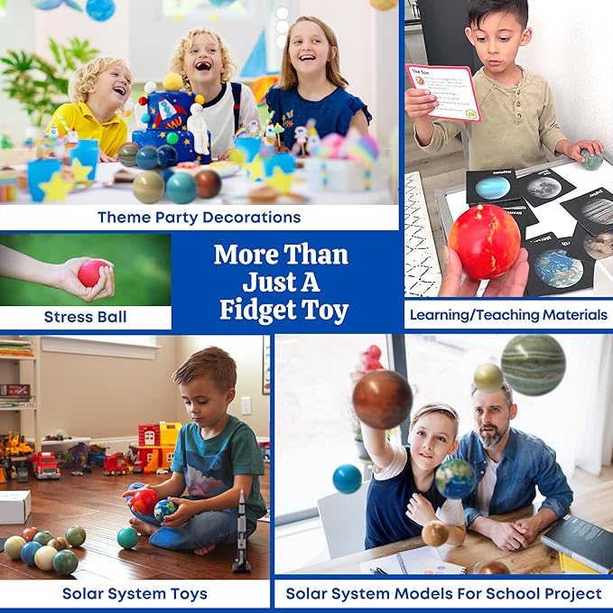 Planets for Kids Solar System Toys 3-5, Solar System for Kids, Space Toys for Kid 5-7, Science Toy Model, Space Balls, Astronaut Toy