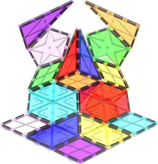 PicassoTiles Magnetic Building Block Set Geometry Shape Magnet Tiles Construction Toy STEM Learning Kit Educational Playset Playboard Pretend Play Stacking Blocks Child Brain Development PT16