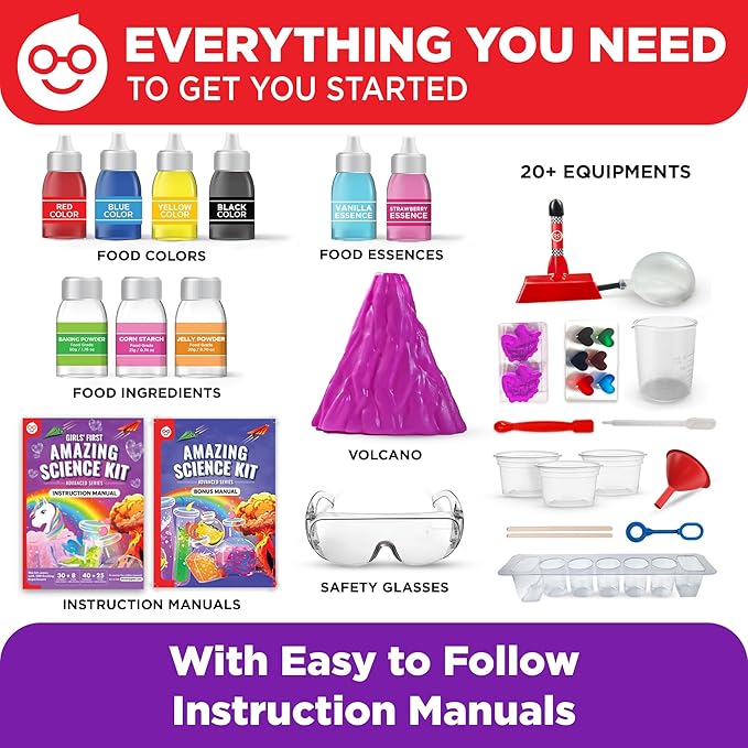 Doctor Jupiter My First Amazing Science Kit for Girls Ages 4+ | Birthday Gift Ideas for 4-5-6-7-8 Year Old Girls | 100+ Experiments | STEM Learning & Educational Toys, Summer Activities