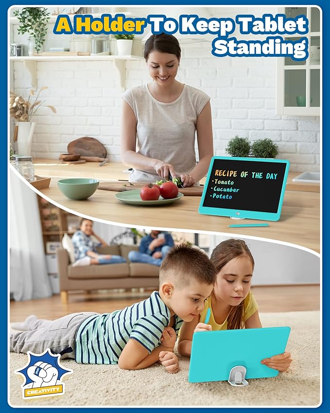 TEKFUN LCD Writing Tablet for Kids, Teen Girl Boy Gifts Ideas, Educational Toys for Boys 8 7 6 5 4 3 Year Old, Drawing Board for Kids Adults (15in Blue)