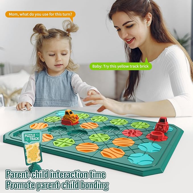 Kids STEM Board Games Educational Learning Toys，Logic Road Builder Games，Brain Teasers Puzzles Toys，Montessori Preschool Birthdays Gifts for Kids Ages 4 5 6 7 Year Old Boys Girls