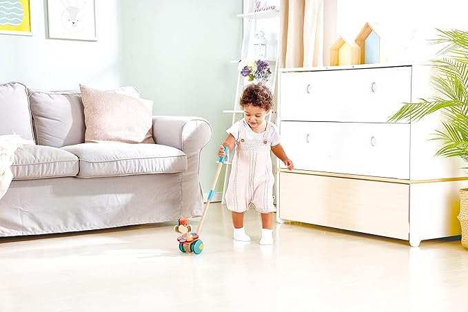 Hape Dancing Butterflies Push and Pull Toy, Assorted Colors, 12+ Months, L: 4, W: 6.9, H: 22.2 inch