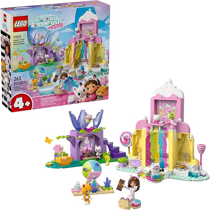 LEGO Gabby’s Dollhouse Sweet Treat Mountain & Kitty Garden Building Blocks - Pretend Play & Learning Toy for Girls & Boys, Ages 4+ - W/Gabby & Pandy Paws Figures - Gift Idea for Birthdays - 11205