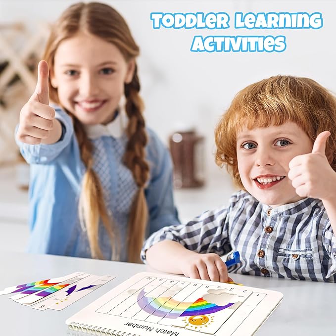 Busy Book for Toddlers, Montessori Toys for 3 4 5 6 Years Old, Autism Sensory Educational Toys, Toddler Preschool Learning Activity Binder and Early Books - for Boys & Girls Develops Fine Motor Skills