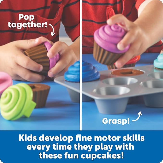 Learning Resources Smart Snacks Shape Sorting Cupcakes - Toddler Girl And Boys Toys, Play Food, Toy Kitchen Accesories, Fine Motor Skills, Preschool Montessori, Shape Sorter , Kids Birthday