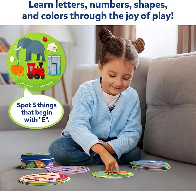 Skillmatics Card Game for Toddlers - Spot & Learn Letters, Numbers, Shapes & Colors, Preschool Learning, Travel Toys, Gifts for Kids Ages 2, 3, 4, 5
