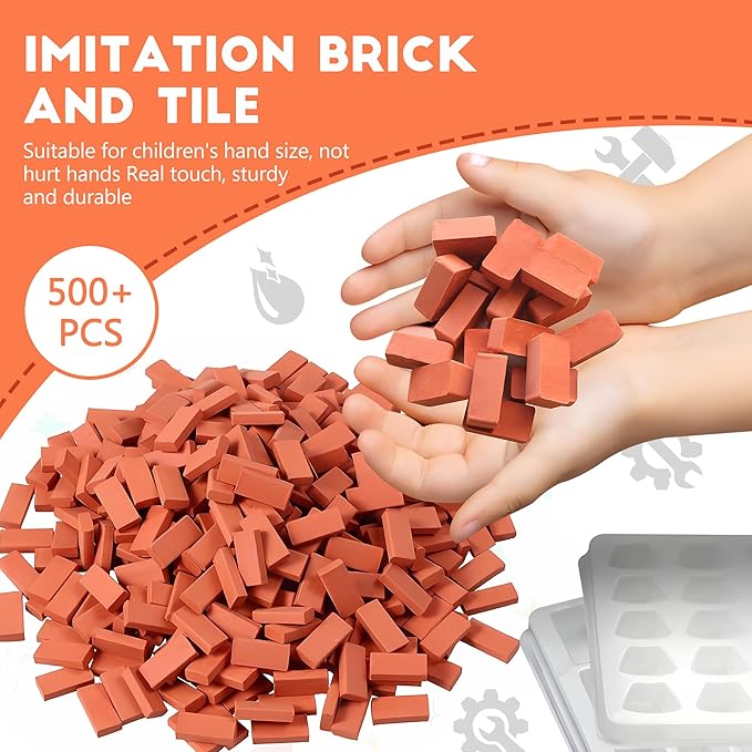 Brick and Mortar Construction Set, DIY Building Blocks for Kids Ages 6+, STEM Construction Kit, Versatile Creative Play, Great Birthday Gift
