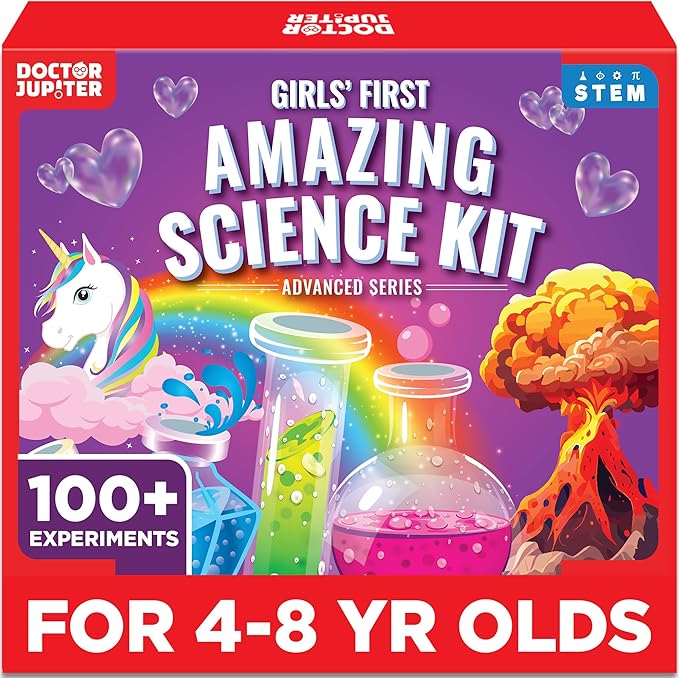 Doctor Jupiter My First Amazing Science Kit for Girls Ages 4+ | Birthday Gift Ideas for 4-5-6-7-8 Year Old Girls | 100+ Experiments | STEM Learning & Educational Toys, Summer Activities