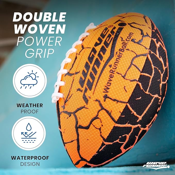 Wave Runner Grip It, Size 9.25in - Water Football, Beach Toys, Kids Outdoor Games for Summer | Pool Toys Football - Special Grip Pattern, Double Laced, Lightweight, All Weather Fun Water Toy