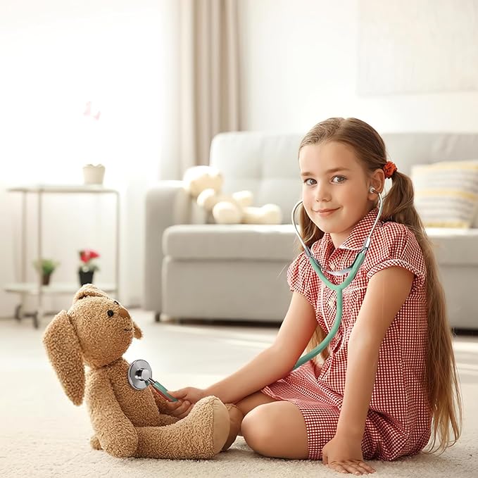 Kids Doctor Kit, 8 Pieces Toddlers Doctor Playset with Medical Storage Bag & Real Stethoscope, Pretend Play Doctor Toys Christmas Birthday Gift for Boys Girls Aged 3 4 5 6 (Green)