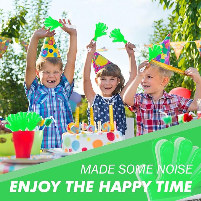 12 Pcs Hand Clappers Noisemakers 7.5 Inch Clappers Noisemakers Plastic Hand Clappers for Birthdays Game Football Sporting Events Cheers Supplies Dance Basketball Football Noisemakers(Green and White)