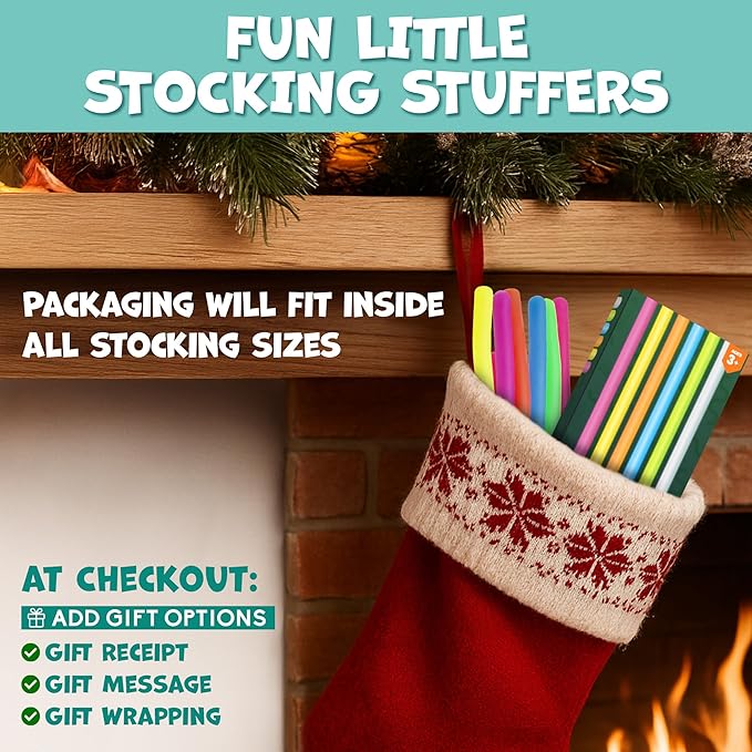 BUNMO Stocking Stuffers for Kids - Stretchy Sensory Strings - Sensory Toys for Kids - Stocking Stuffers for Boys and Girls - Hours of Fun - Glow in The Dark - 6 Pack